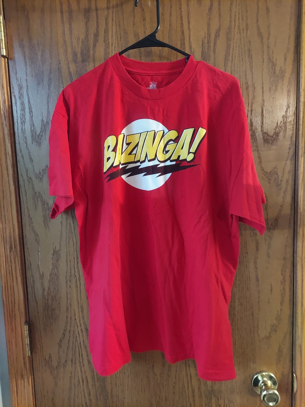 The Big Bang Theory Sheldon Bazinga Red Graphic T-Shirt XL Ripple Junction